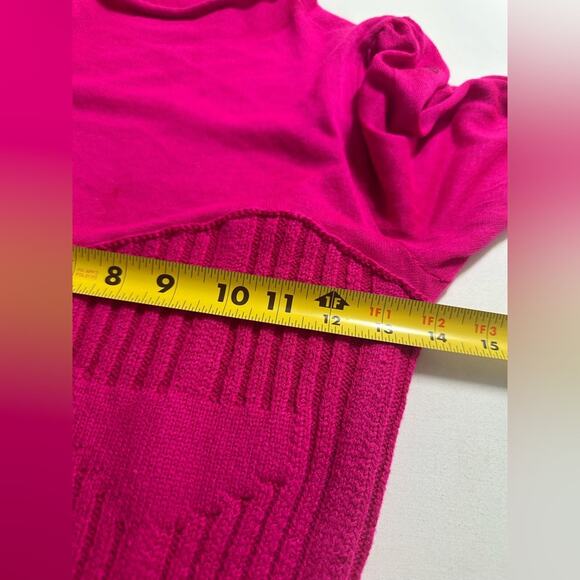 Anthropologie Turtleneck Hot pink Sweater midi mini Dress long sleeves Small - Picture 7 of 7